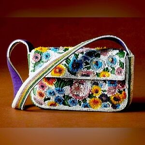 Anthropologie FIONA Floral Beaded Bag RARE! NWT!